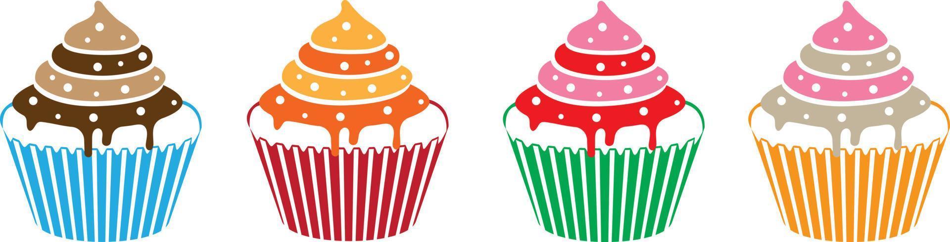 juego de pastelería de postre dulce. colección de diferentes tipos de pasteles. ilustración vectorial plana aislada sobre fondo blanco. icono para panadería vector