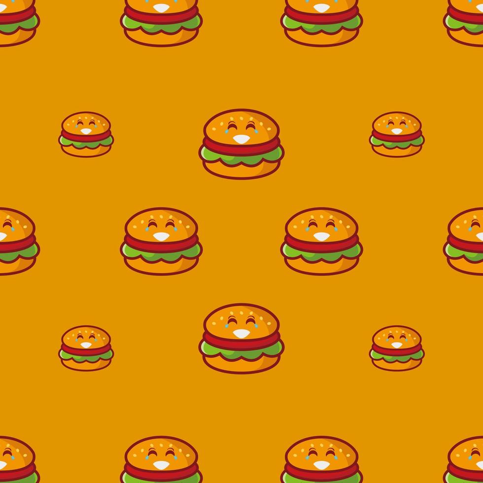 lindo, sonriente, divertido, hamburguesa, conjunto, collection.vector, plano, caricatura, cara, carácter, mascota, ilustración, ., aislado, blanco, plano de fondo vector