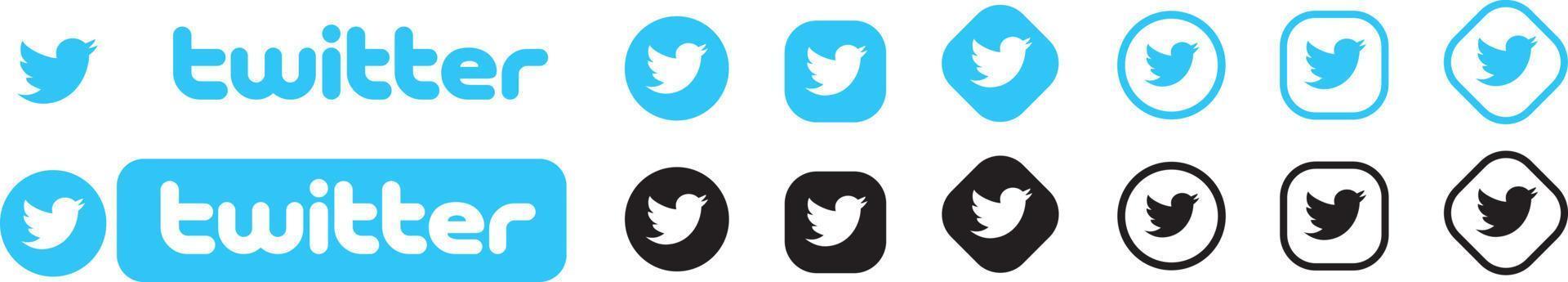 Twitter Bird vector icon EPS 10 on a white background