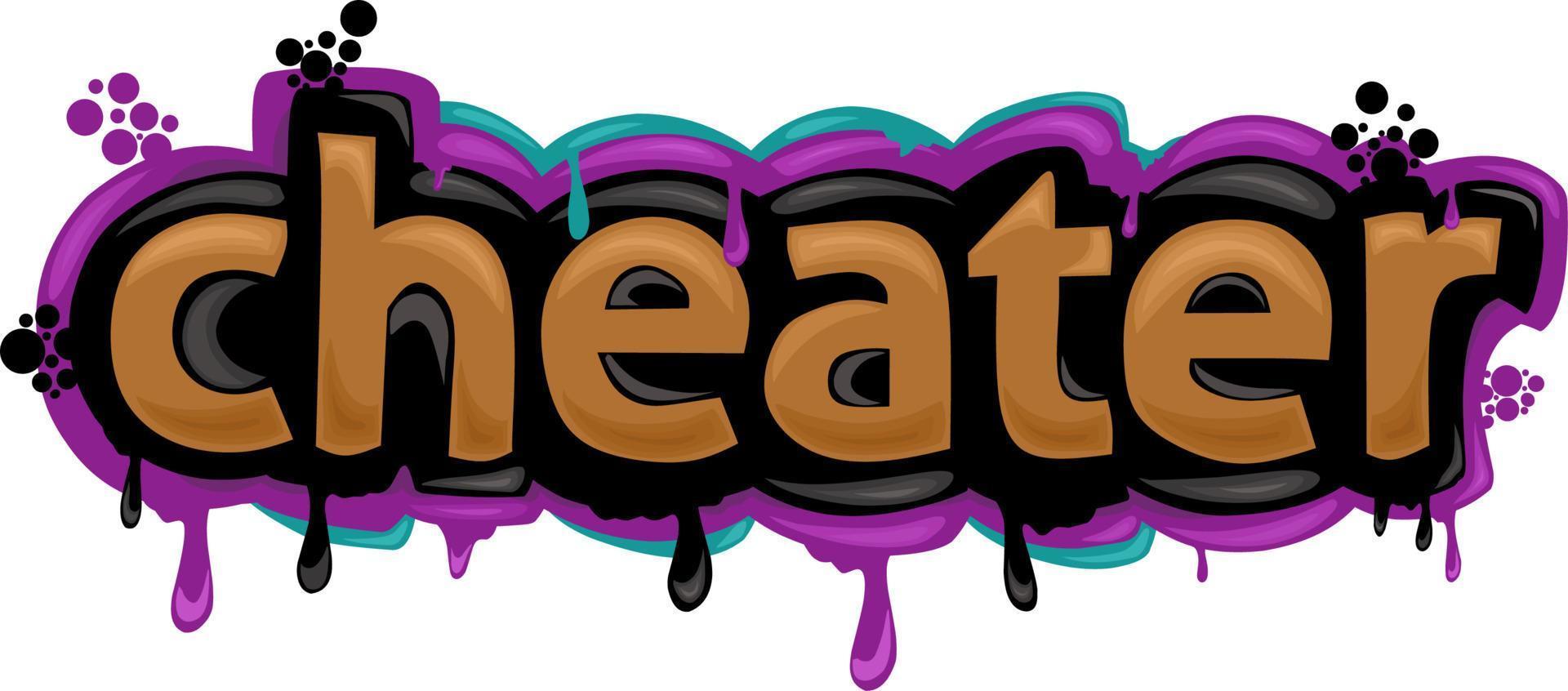 colorful CHEATER writing graffiti design vector