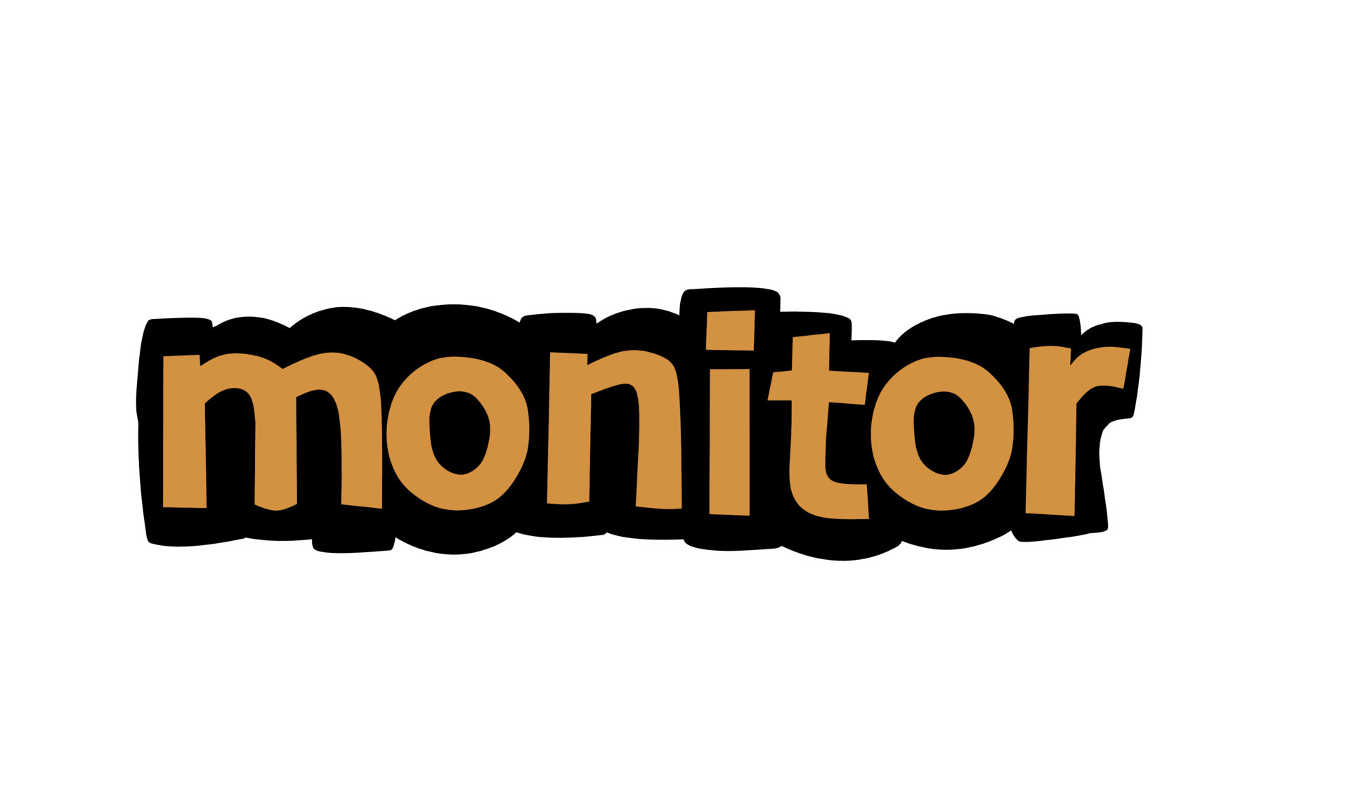 MONITOR writing vector design on white background 7102532 Vector Art at