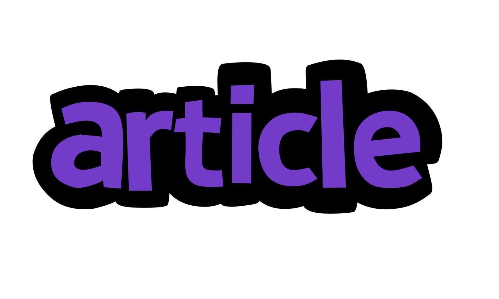 ARTICLE writing vector design on white background