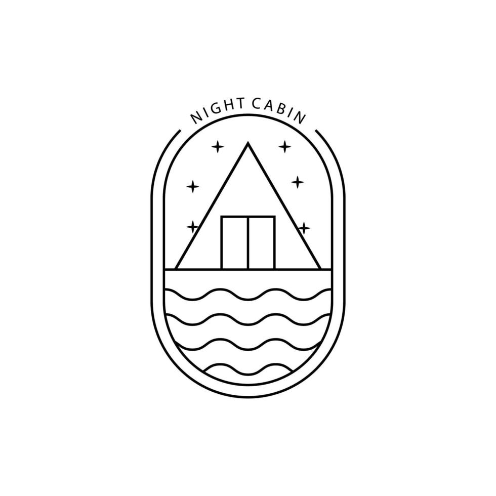 minimalist river cabin logo vector illustration design
