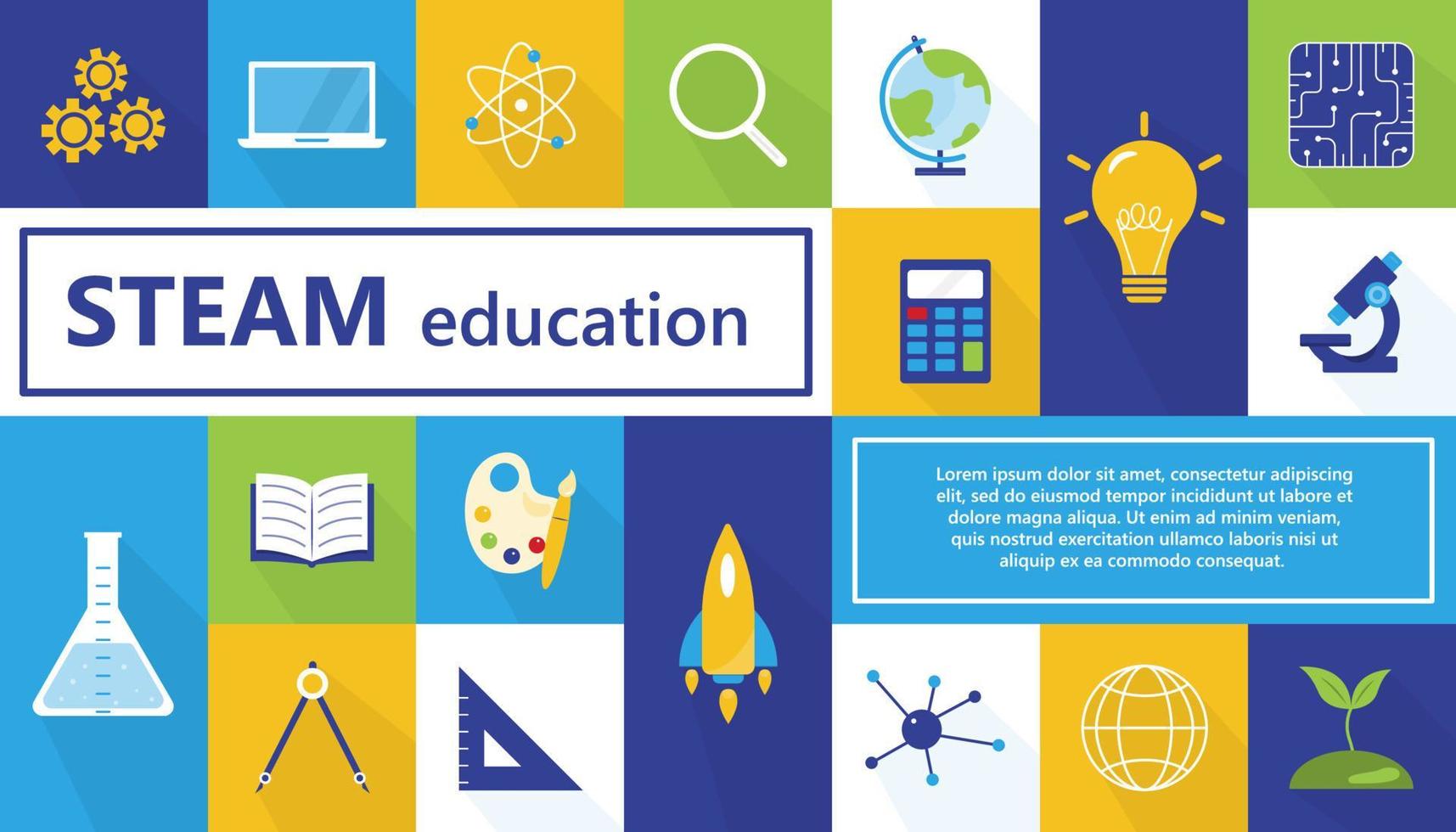 STEAM education background vector