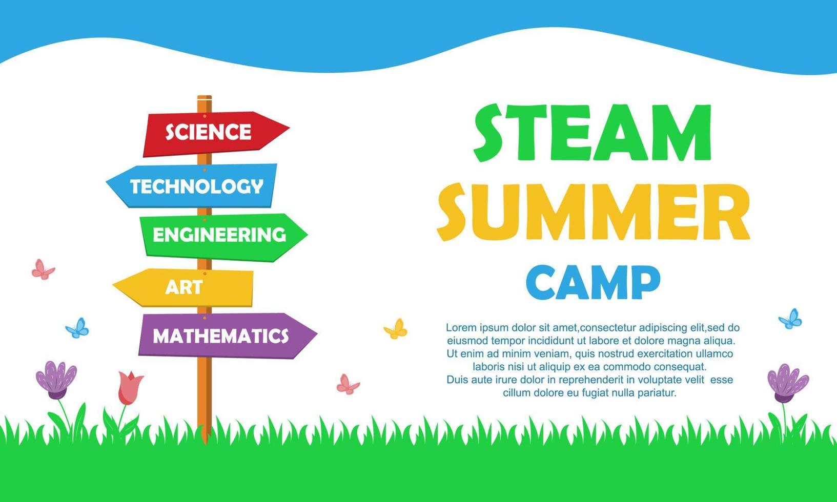 STEAM summer camp vector