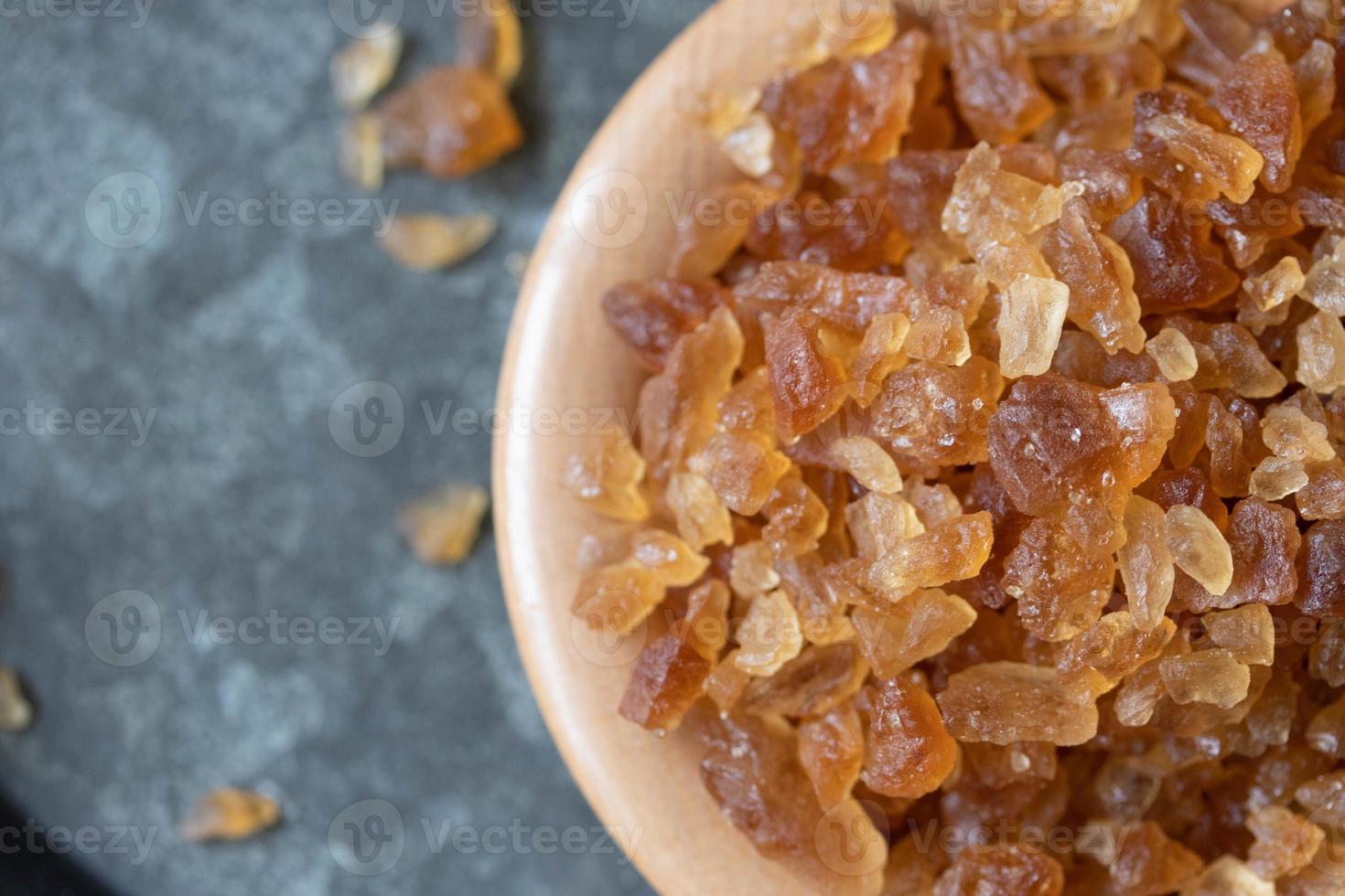 Big rock sugar is made from brown sugar. photo