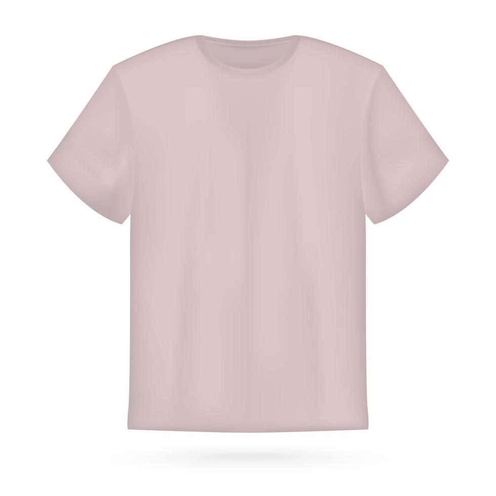 Vector illustration of pink t-shirt template isolated on white.