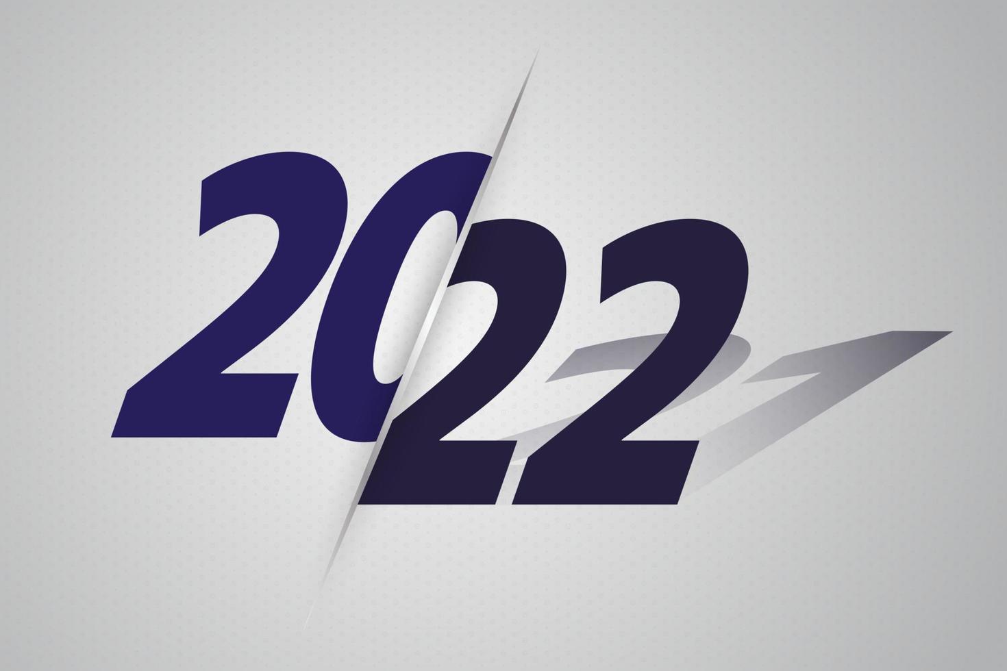 Year 2022 with shadows of year 2020. vector