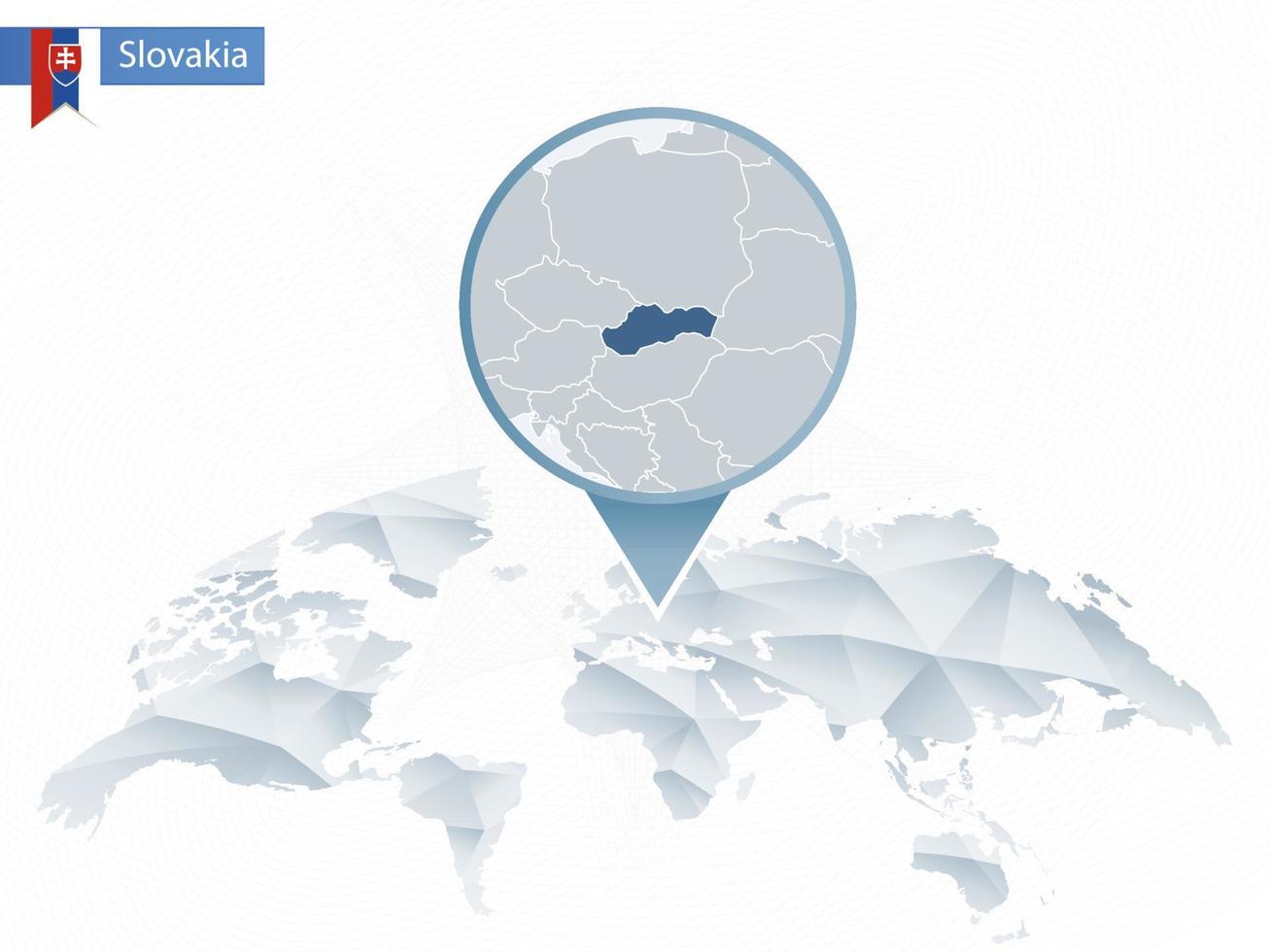 mapa del mundo redondeado abstracto con mapa detallado de pavo anclado. vector