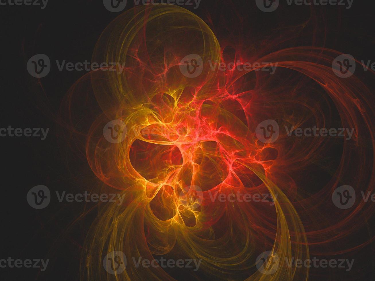 Abstract fractal art background, suggestive of fire flames and hot wave. Computer generated fractal illustration art sparkle fire theme. photo