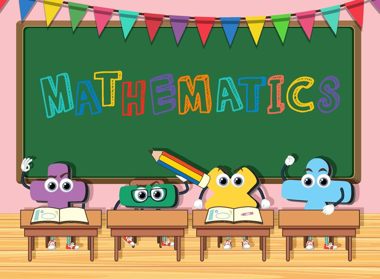 Mathematics on chalkboard banner vector