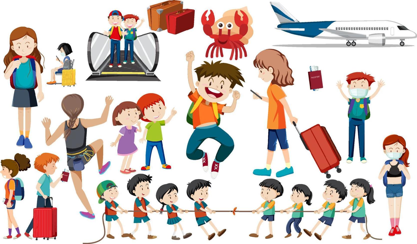 Set of different people cartoon character vector