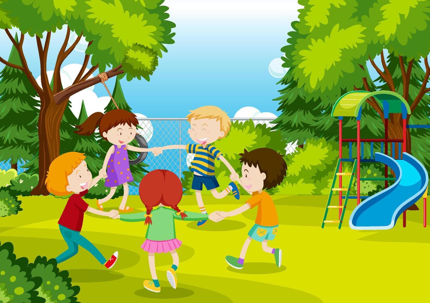 Kids doing physical activity vector