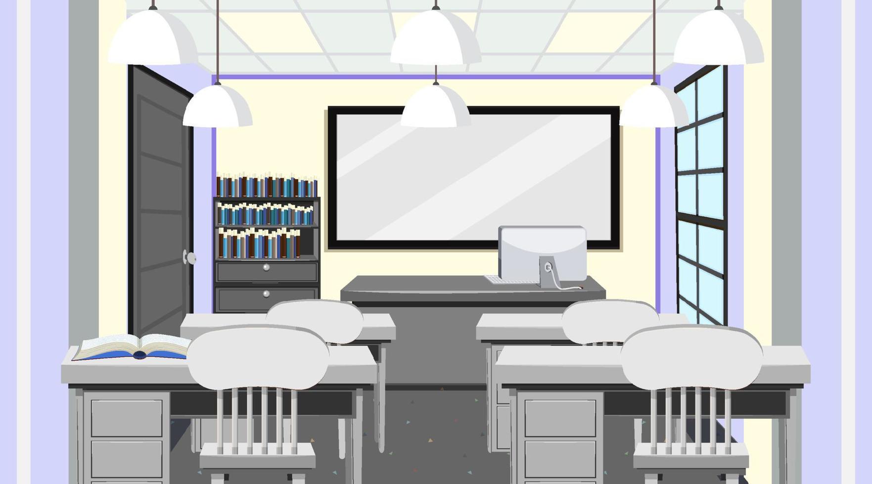 School classroom interior concept vector