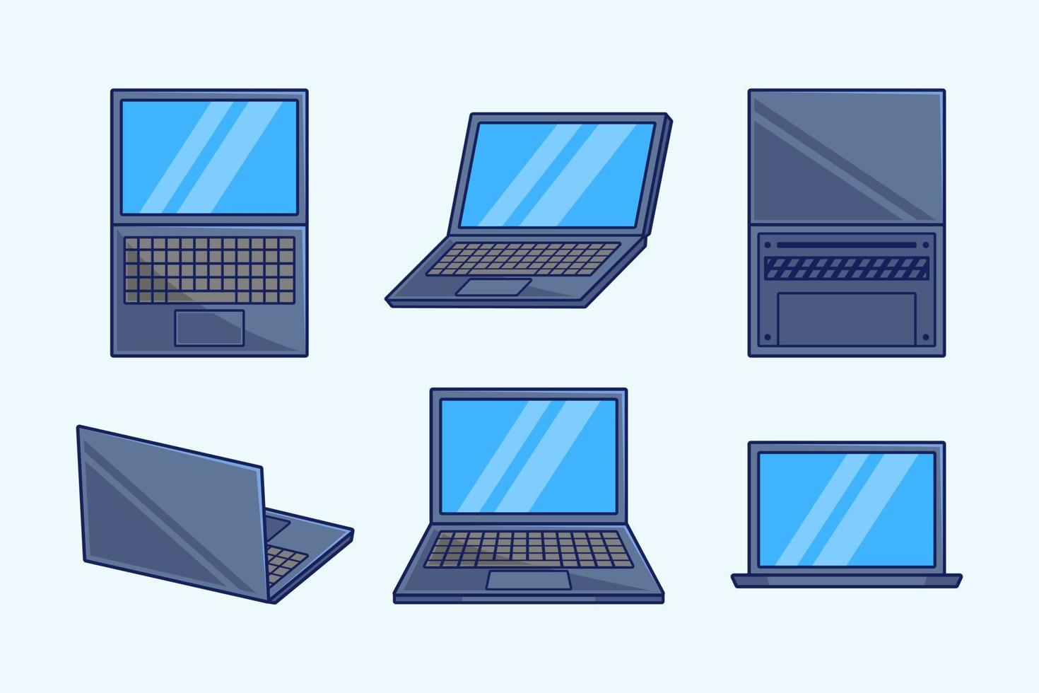 Collection of Modern Laptop Computer vector
