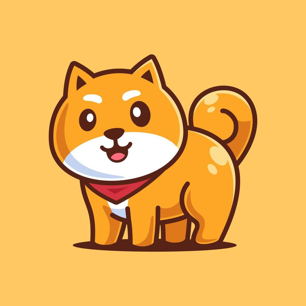 Standing Shiba Inu Cartoon Character vector