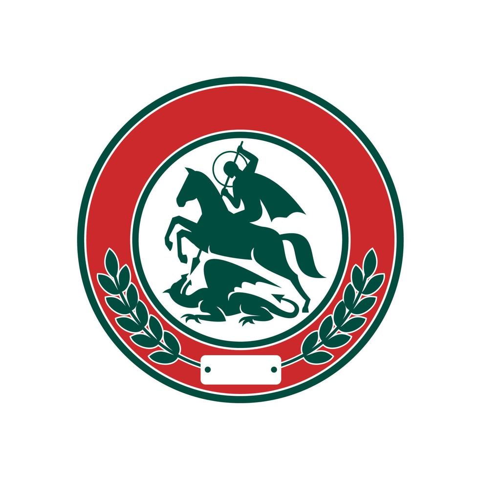st, george slaying dragon vector