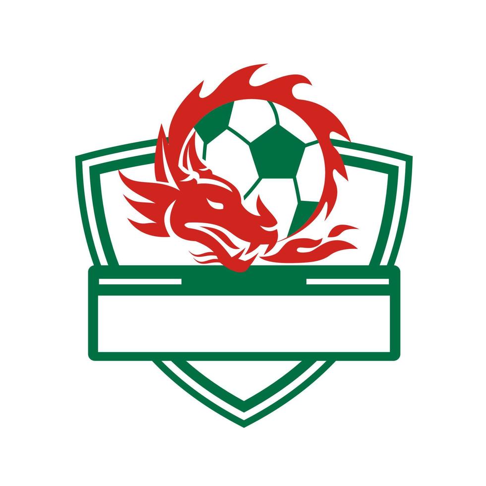 dragon with soccer ball crest vector