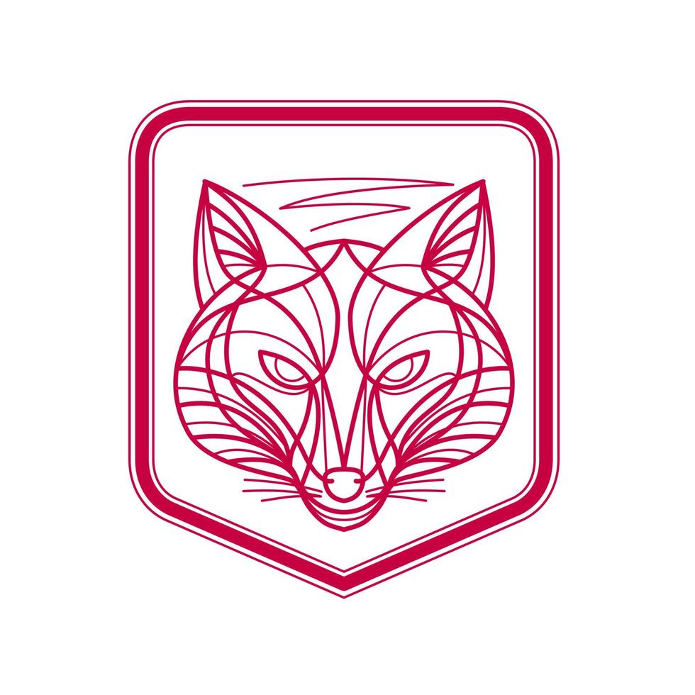 Fox head mono line vector