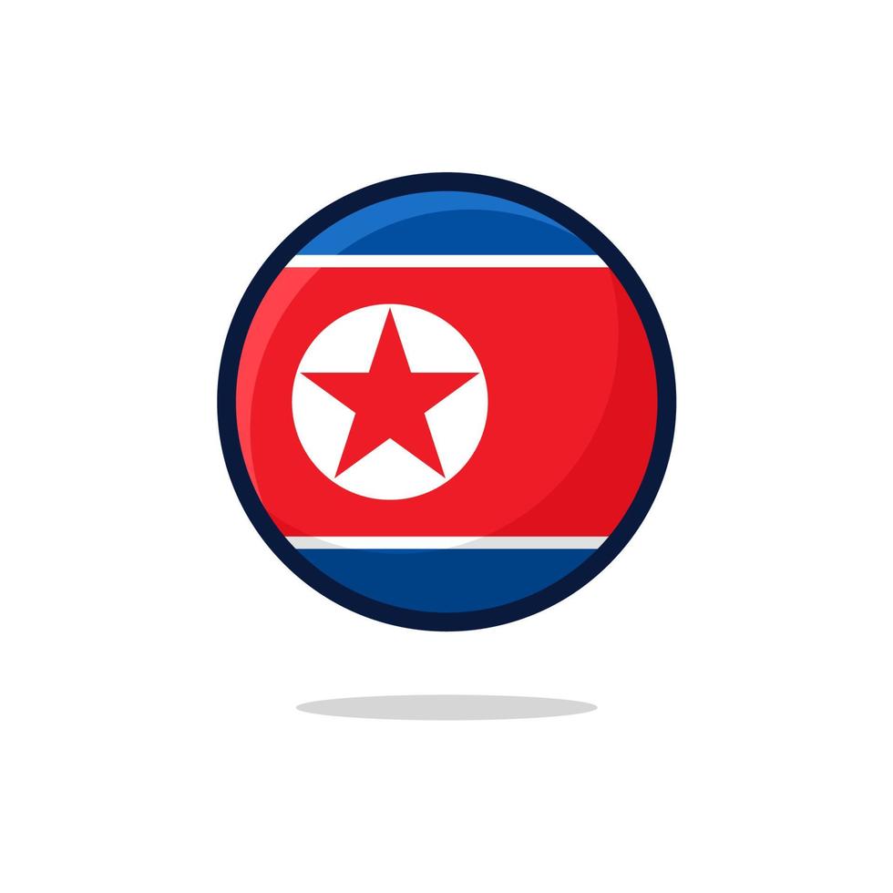 icono de la bandera de corea del norte vector