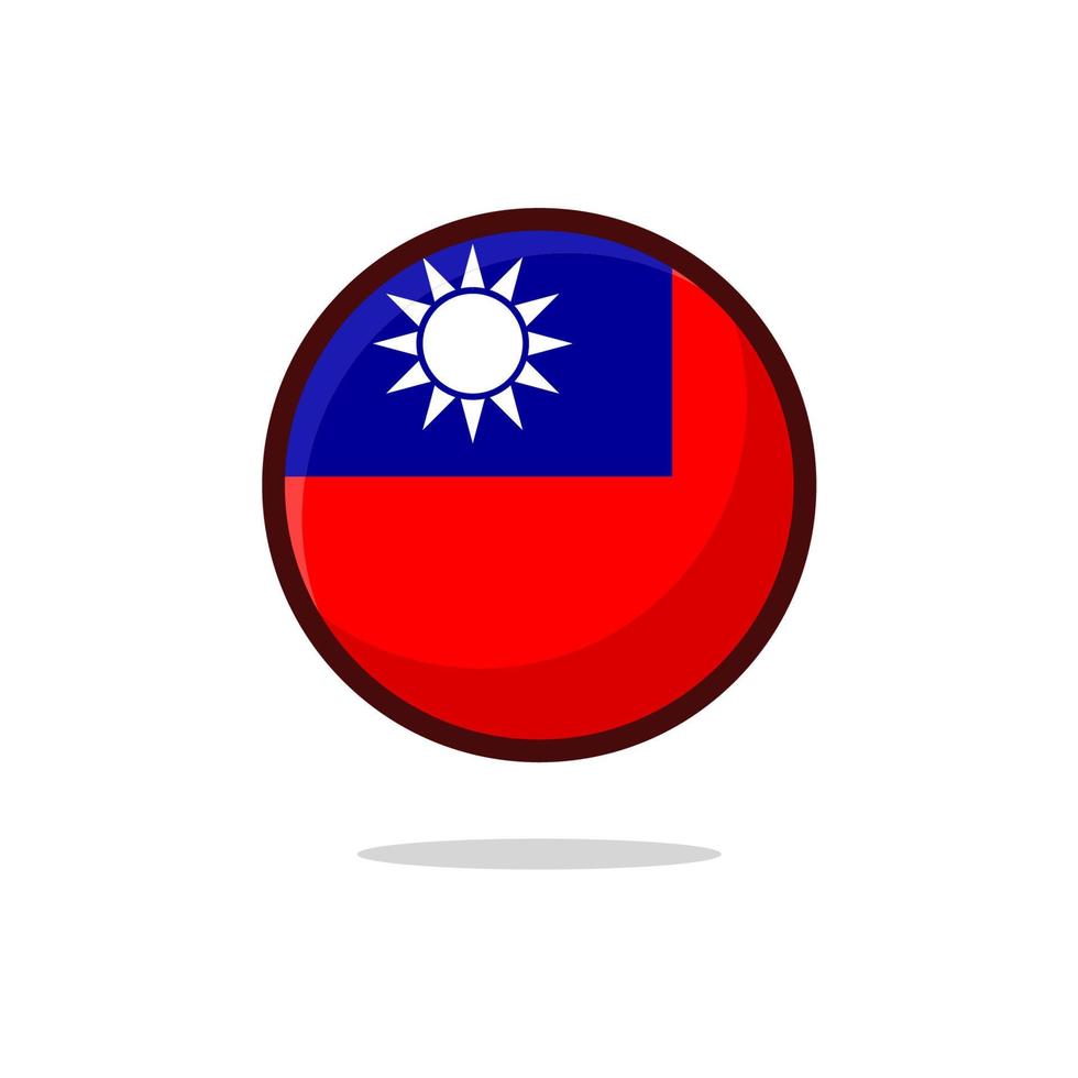 icono de la bandera de Taiwán vector