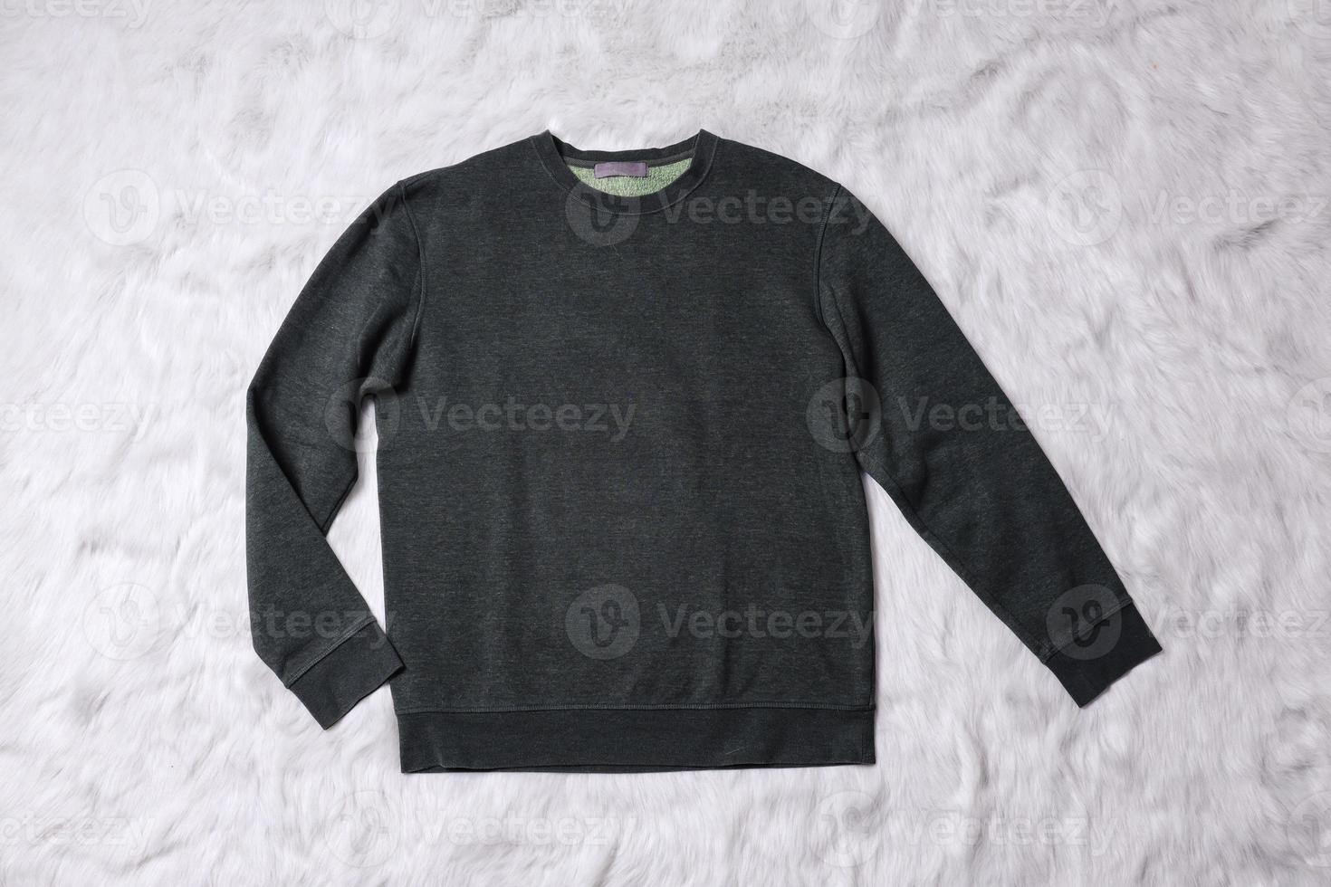 Sweatshirt Mockup Lying on grey background. Flat lay sweater template photo