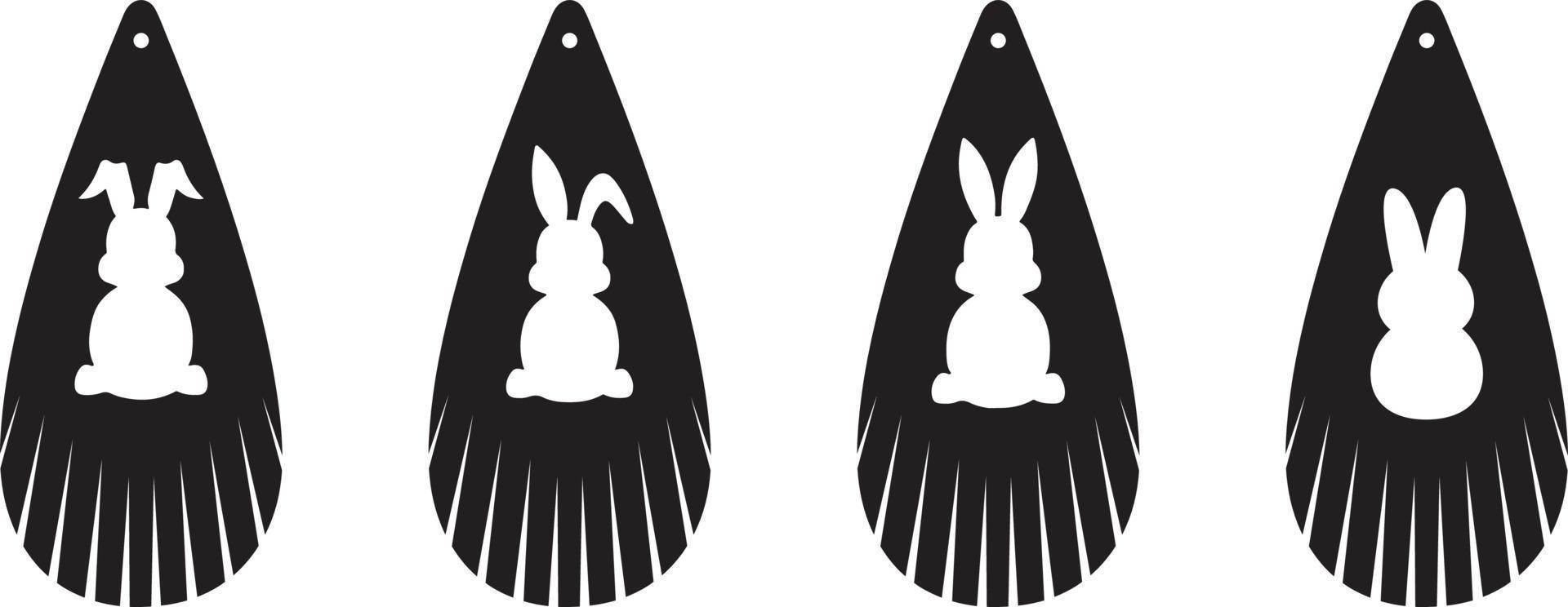 archivos de aretes de conejito de pascua vector