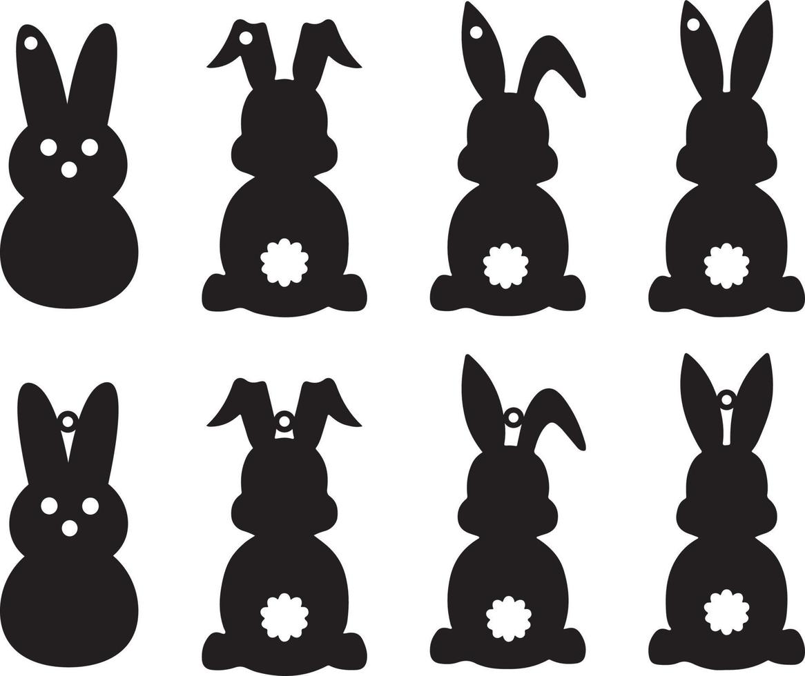 Easter Bunny Earrings Silhouette vector