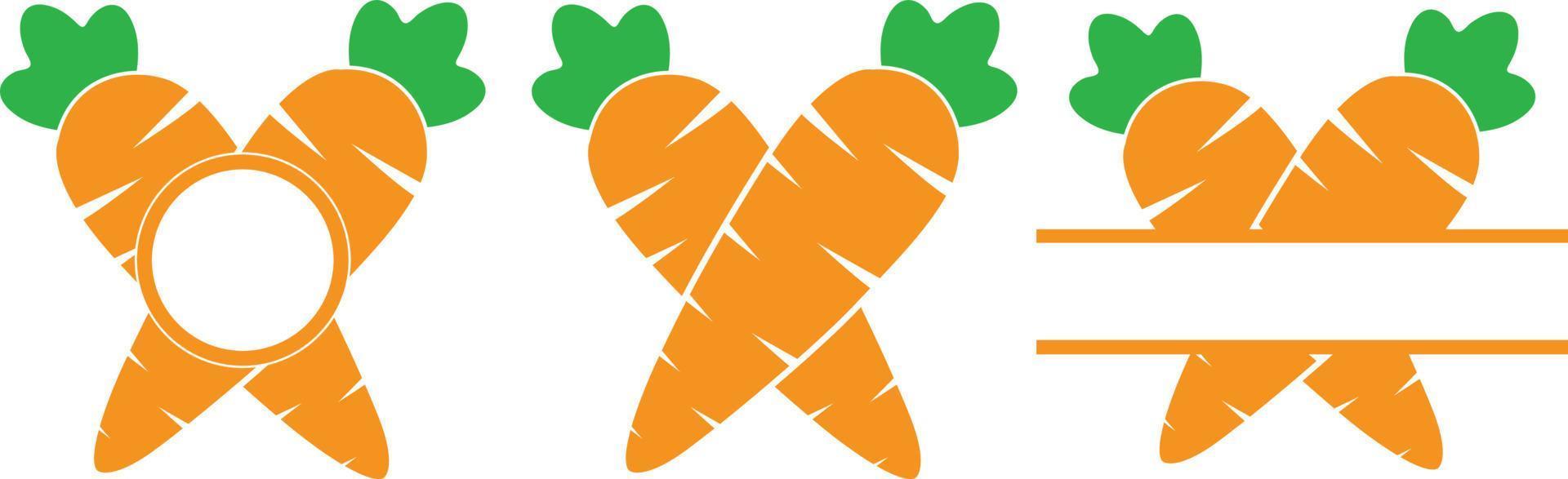Easter Carrot Split Name Frame vector