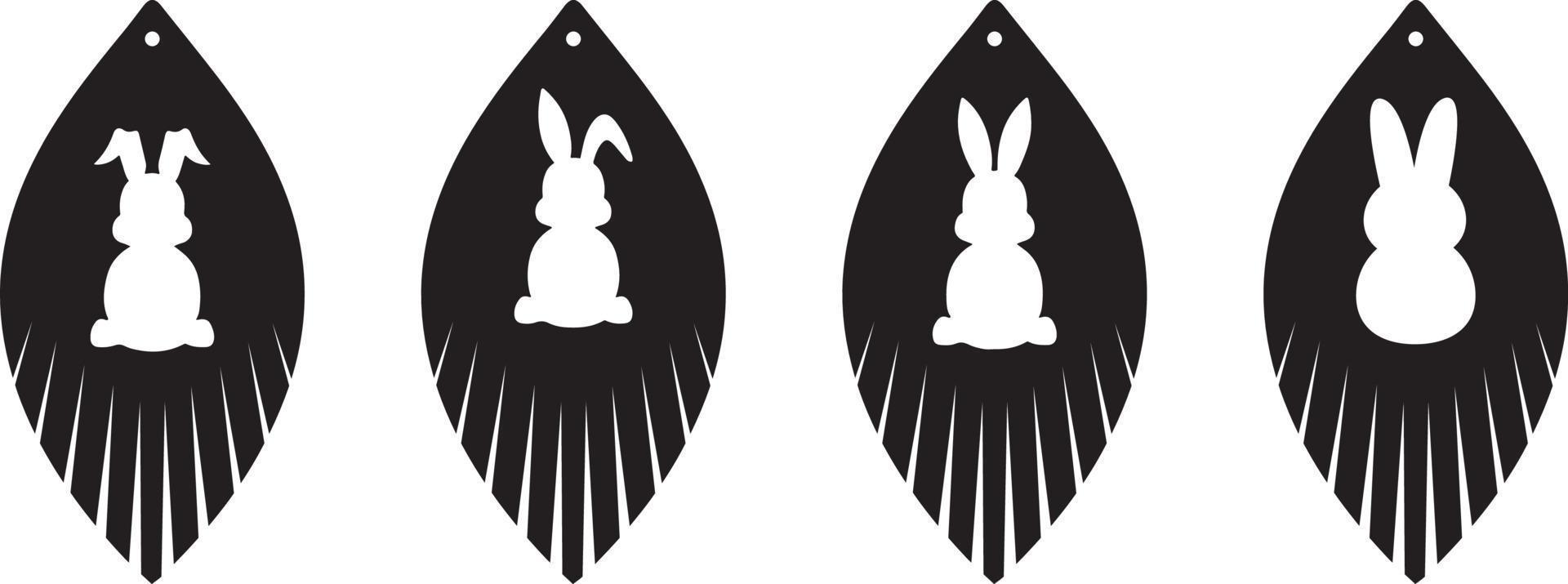 Bunny Easter Fringe Earrings File vector