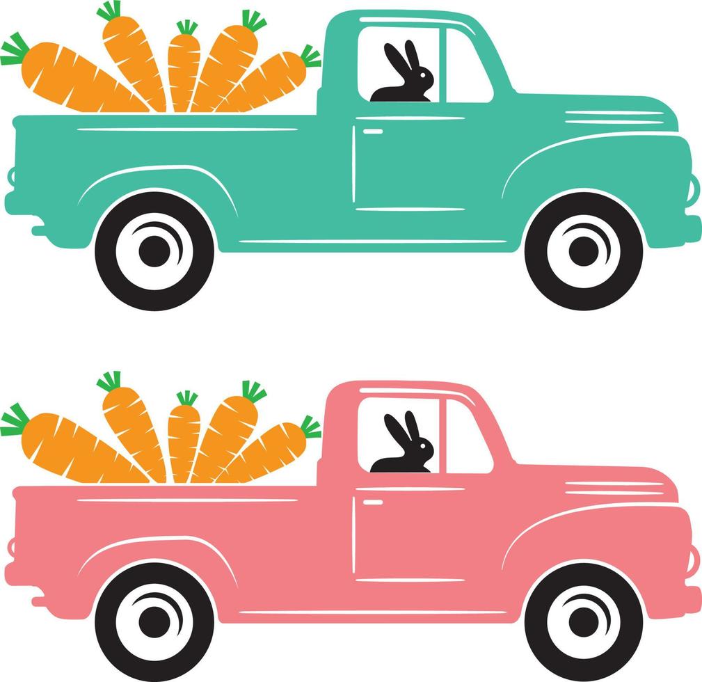 Easter Truck Carrot File vector