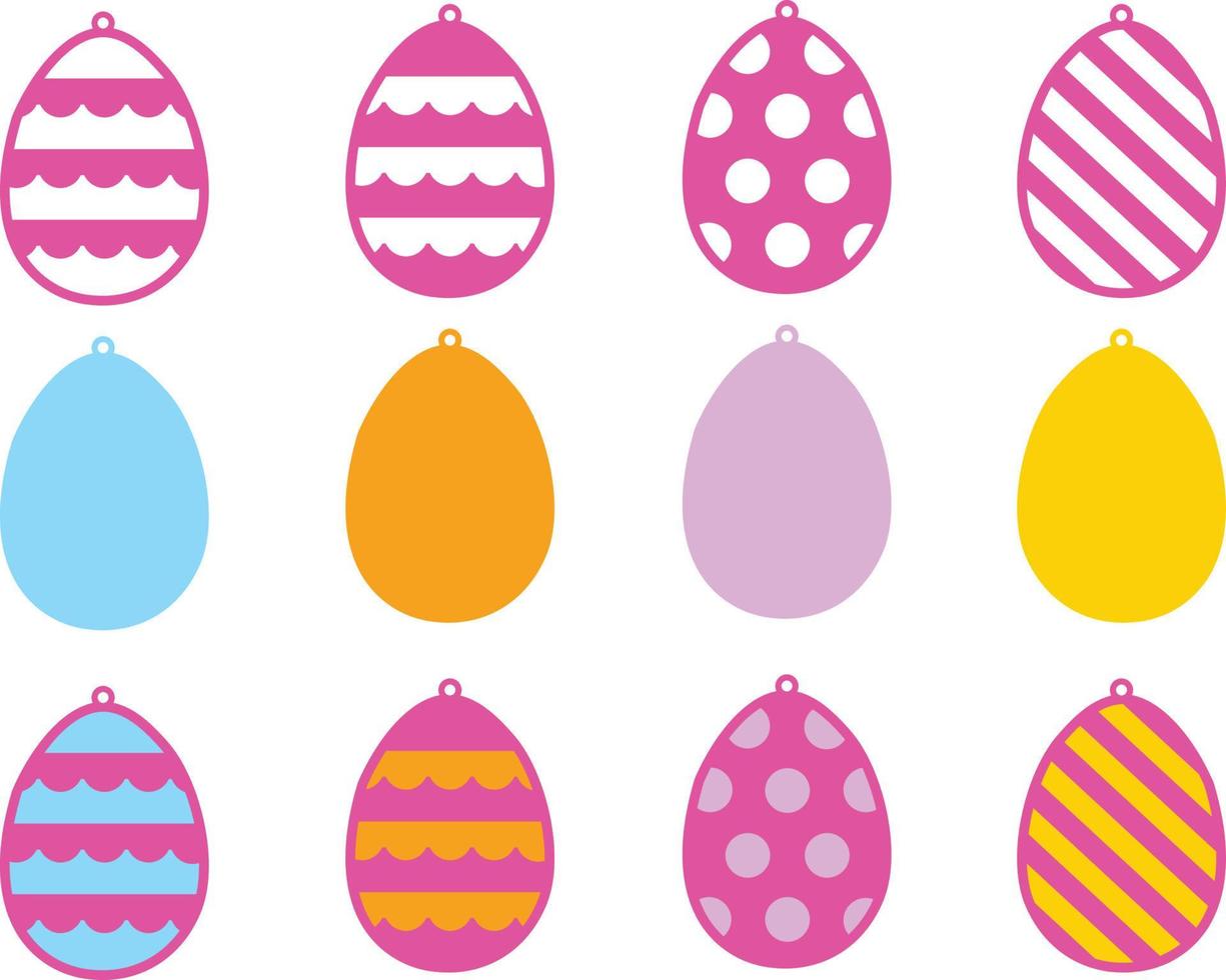 Easter Eggs Earrings Vector