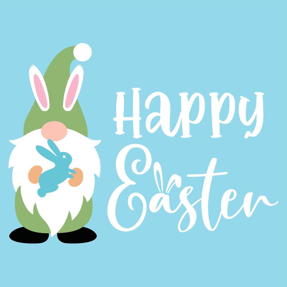 Happy Easter Gnome Bunny vector