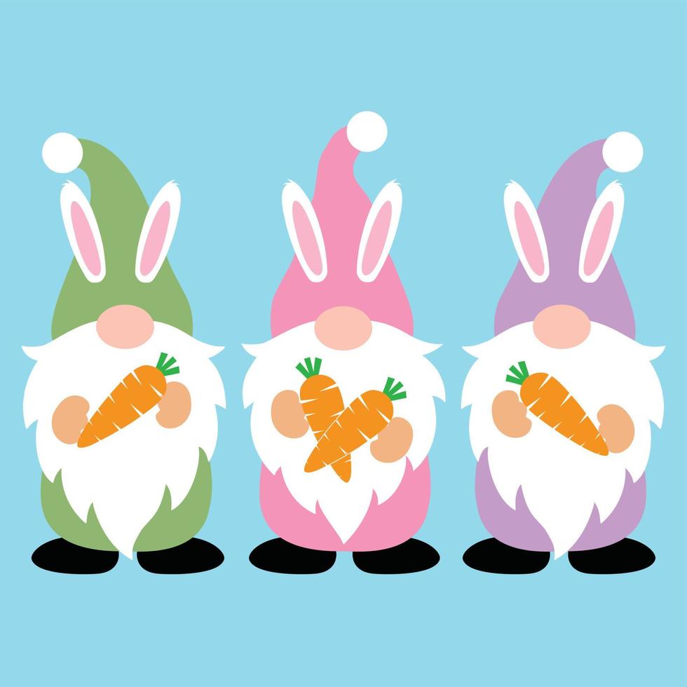 Easter Gnome with Carrot Files vector