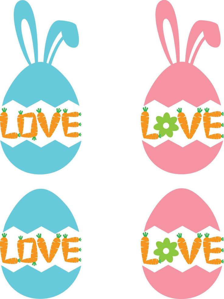 Love Eggs Easter Vector