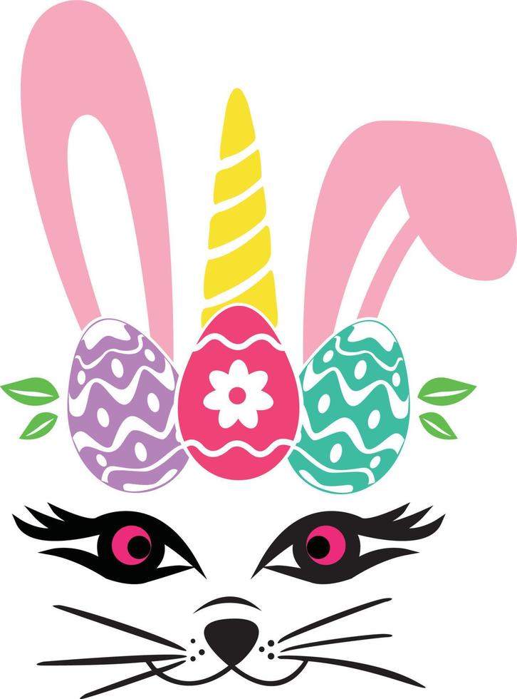 Cat Face Easter Eggs File vector