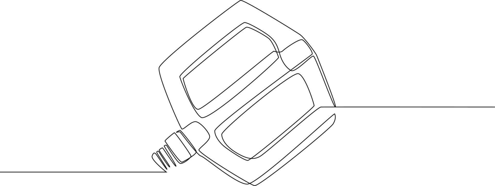 Simple continuous line drawing a bike pedals. Vector illustration.