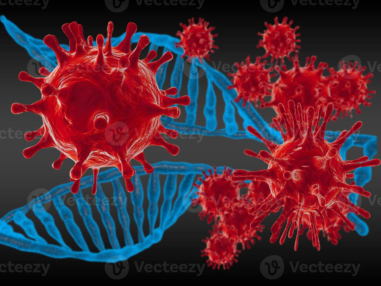 Flu coronavirus over Earth background Concept of cure search and spreading disease. 3d image. photo