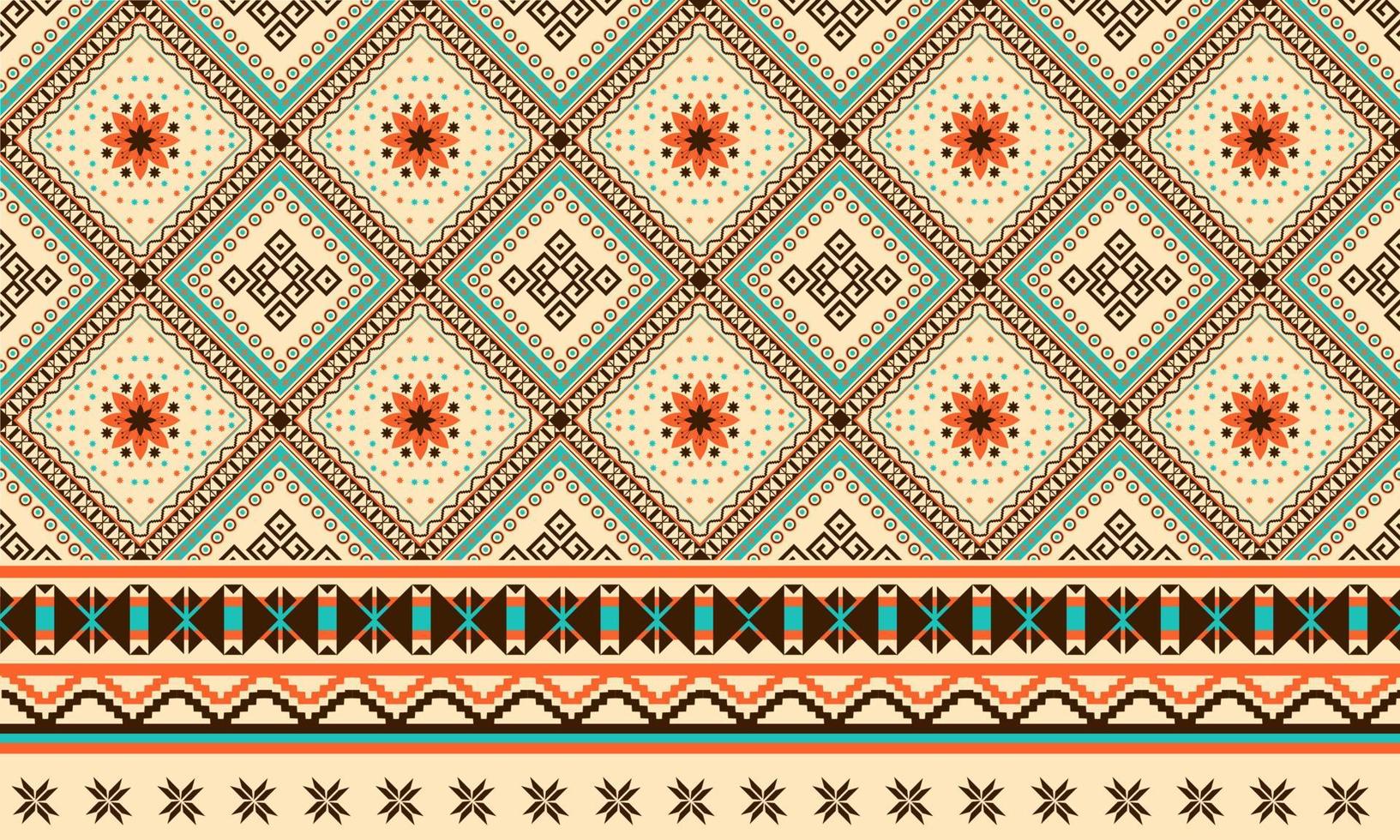 Geometric ethnic oriental ikat pattern traditional Design for background,carpet,wallpaper,clothing,wrapping,Batik,fabric,Vector illustration.embroidery style. vector