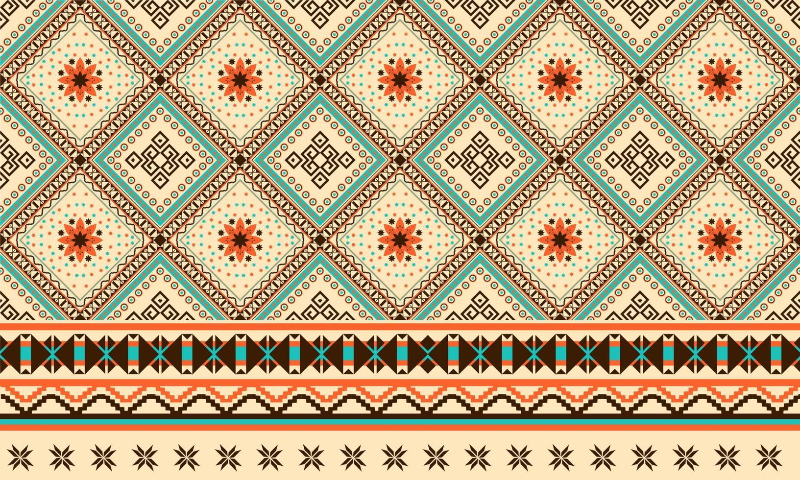 diseño tradicional del patrón de ikat oriental étnico geométrico para el fondo, alfombra, papel tapiz, ropa, envoltura, batik, tela, estilo de bordado de ilustración vectorial. vector