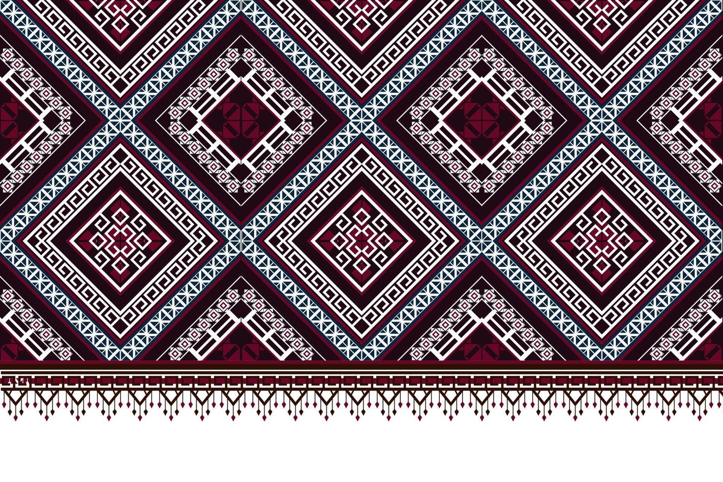 Geometric ethnic oriental ikat pattern traditional Design for background,carpet,wallpaper,clothing,wrapping,Batik,fabric,Vector illustration.embroidery style. vector