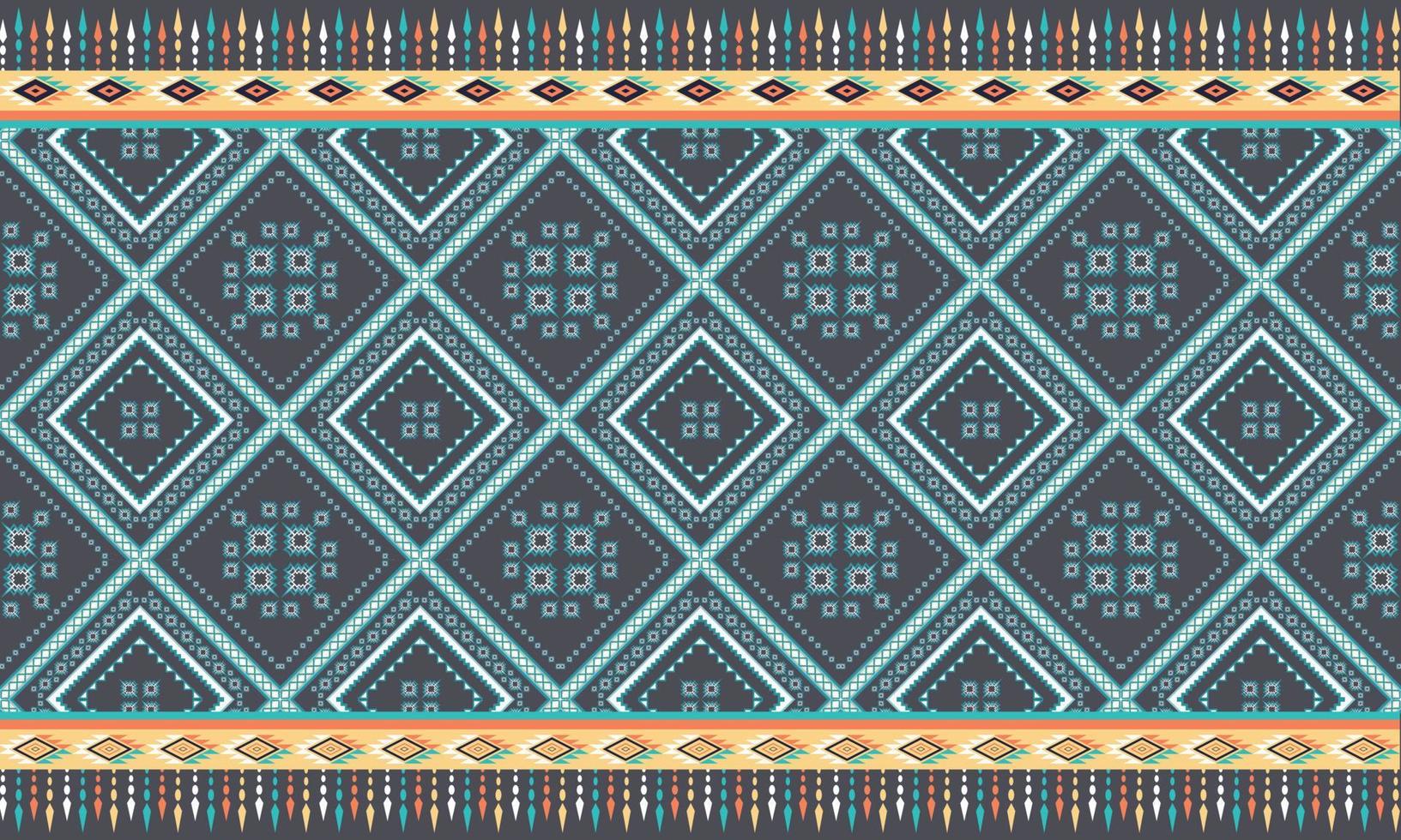 diseño tradicional del patrón de ikat oriental étnico geométrico para el fondo, alfombra, papel tapiz, ropa, envoltura, batik, tela, estilo de bordado de ilustración vectorial. vector