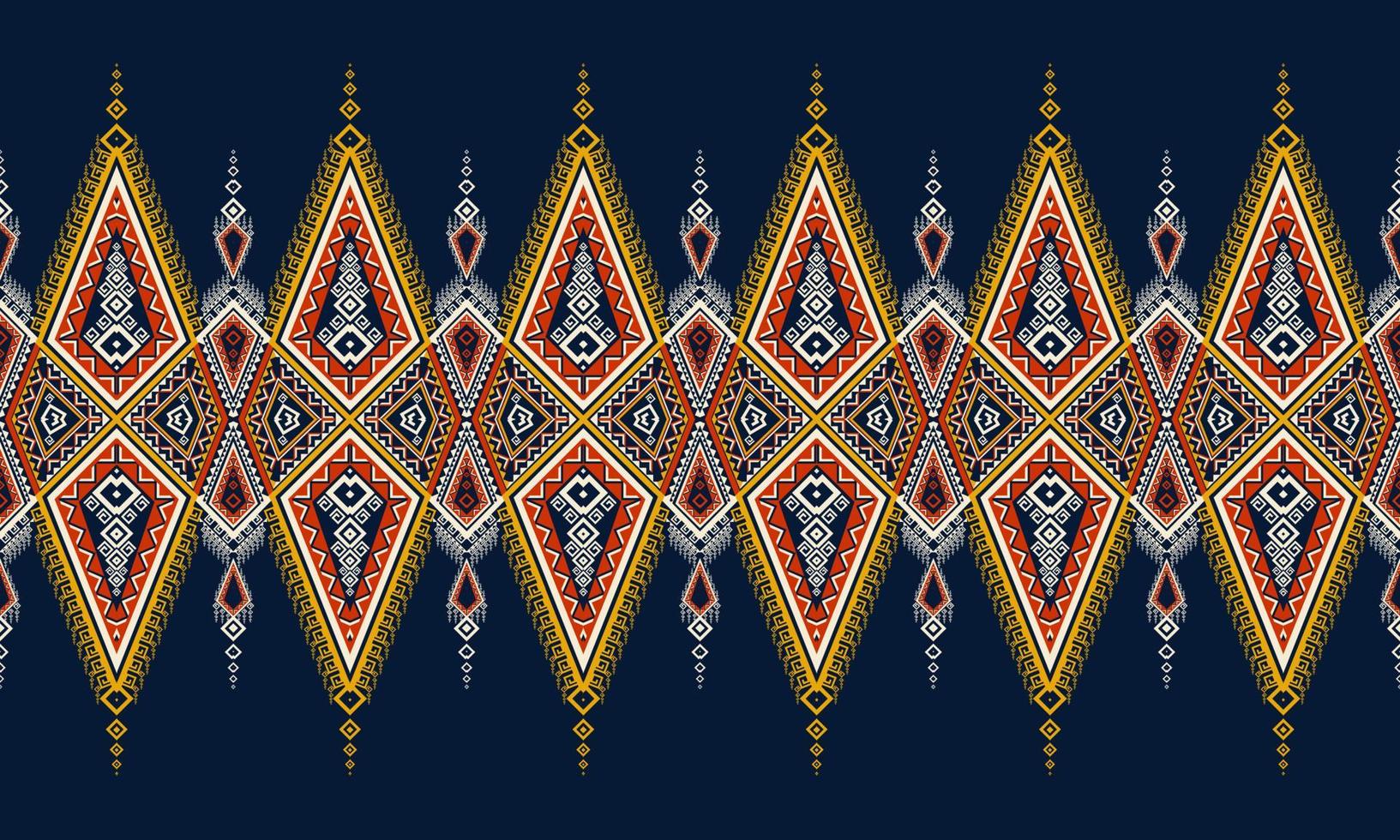 Geometric ethnic oriental ikat pattern traditional Design for background,carpet,wallpaper,clothing,wrapping,Batik,fabric,Vector illustration.embroidery style. vector