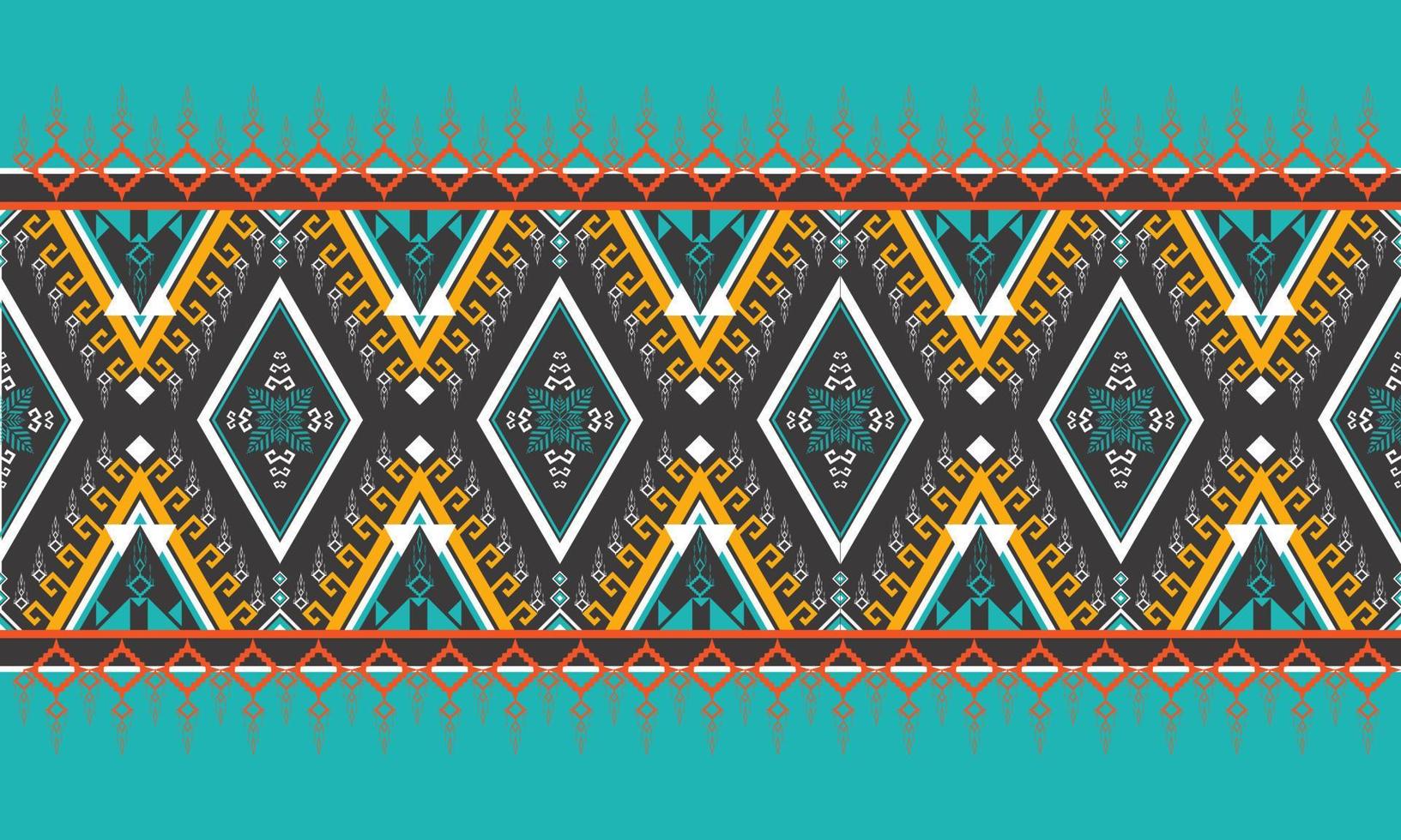 Geometric ethnic oriental ikat pattern traditional Design for background,carpet,wallpaper,clothing,wrapping,Batik,fabric,Vector illustration.embroidery style. vector