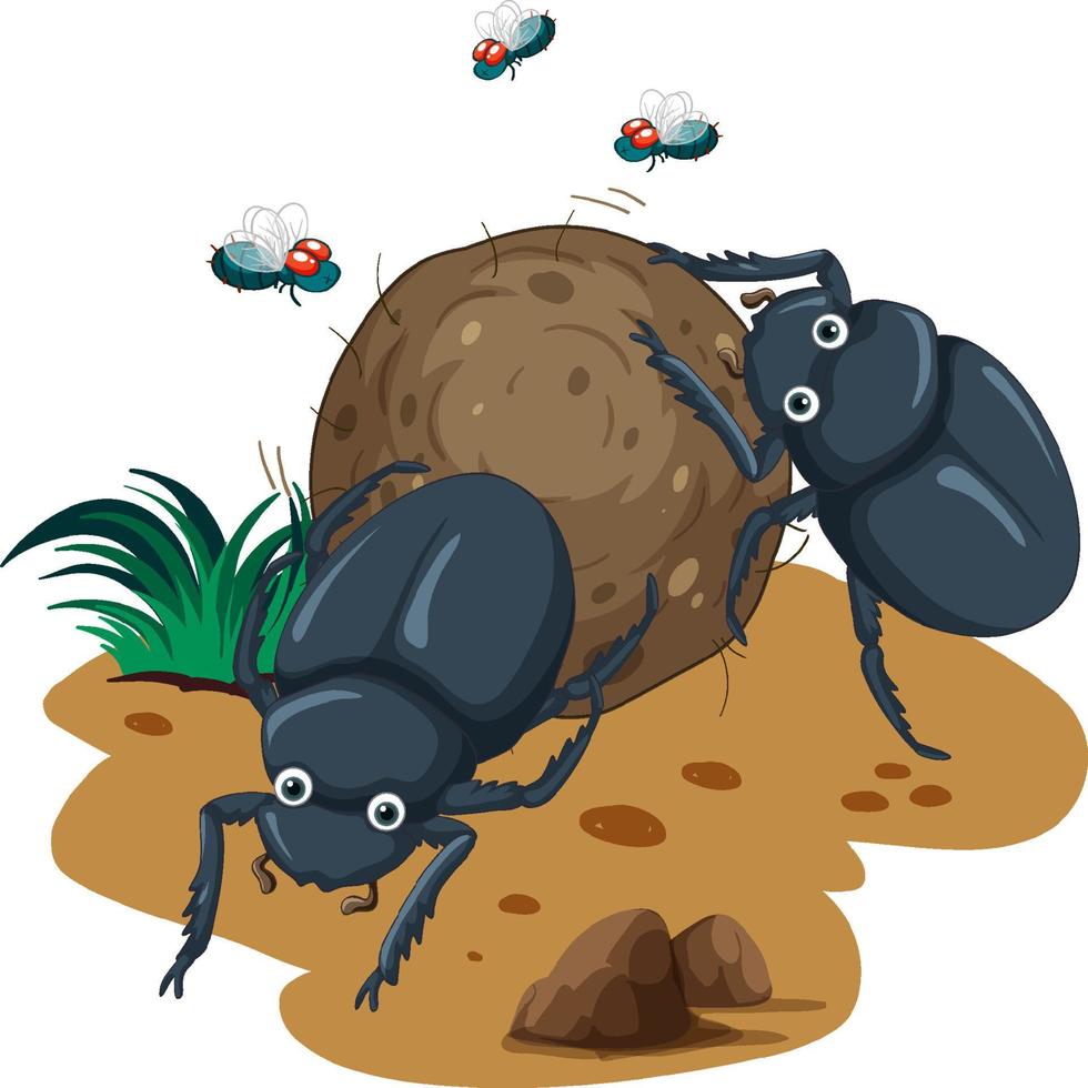 A dung beetle cartoon character vector