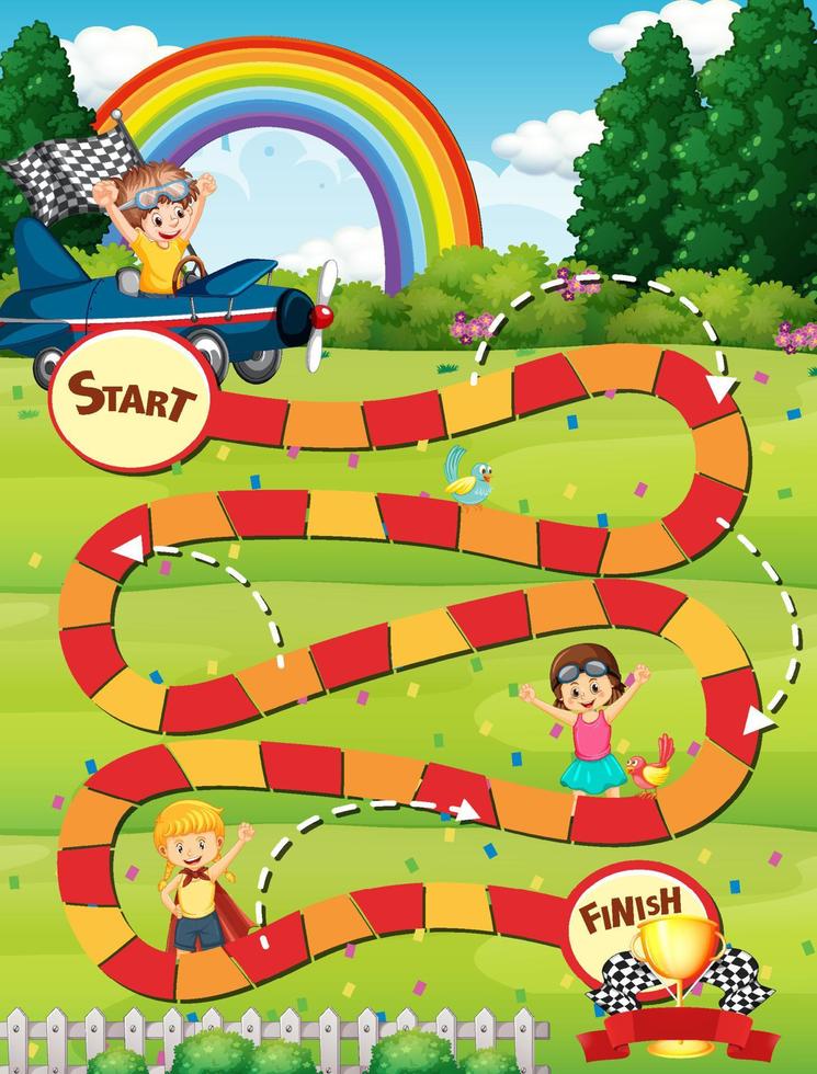 Snake and ladders game template vector