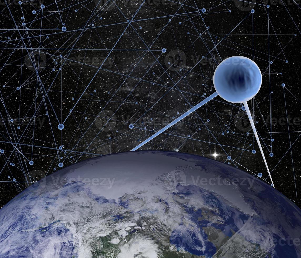3D blockchain cityscape ,concept city network,Earth image provided by Nasa.Elements of this image furnished by NASA photo