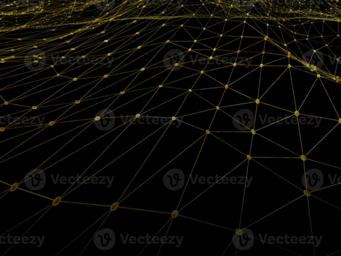 Block chain network concept 3d technology, background made of circle lines and particles. 3D rendering. photo