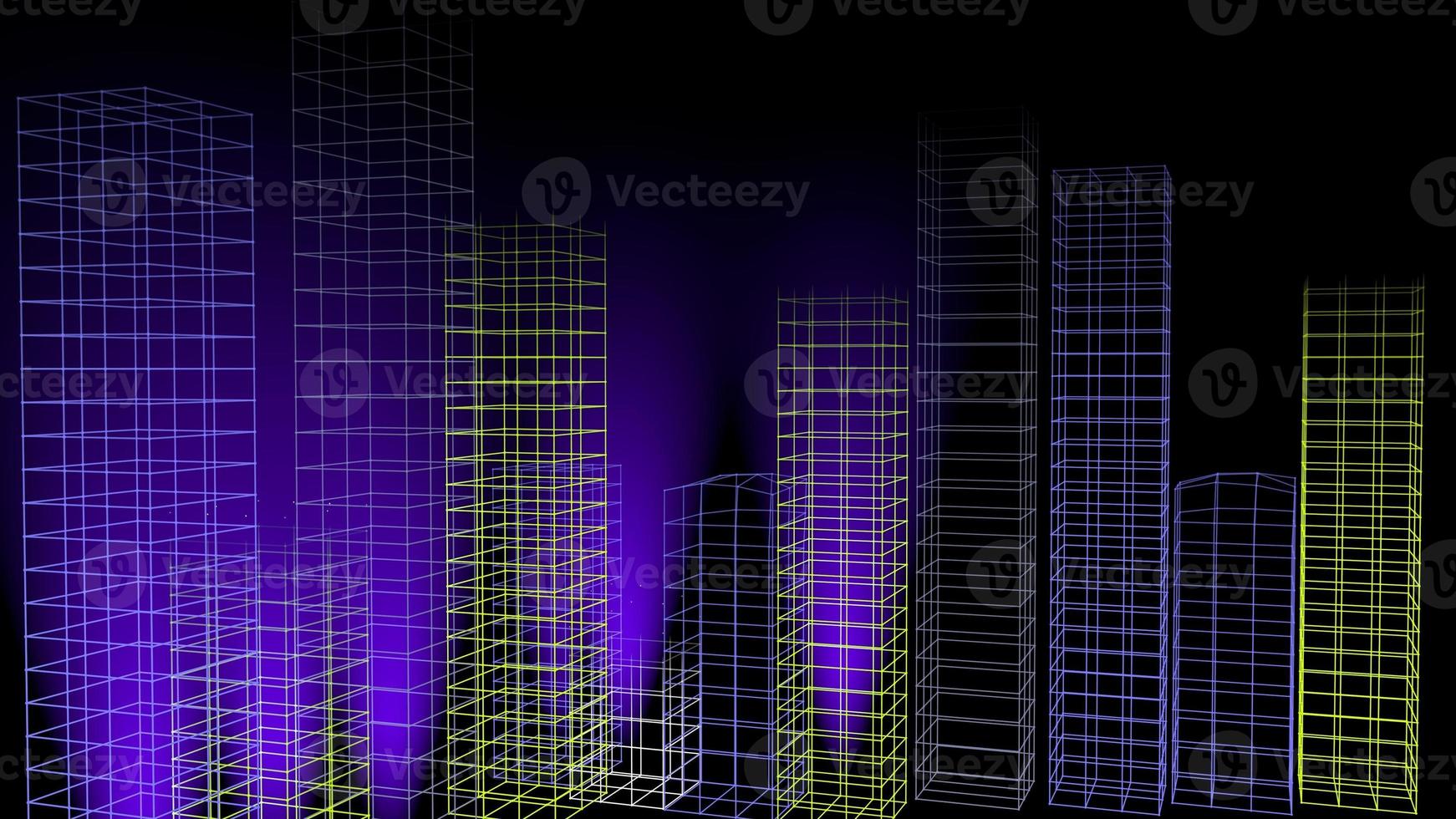 Block chain network concept 3d technology, background made of circle lines and particles. 3D rendering. photo