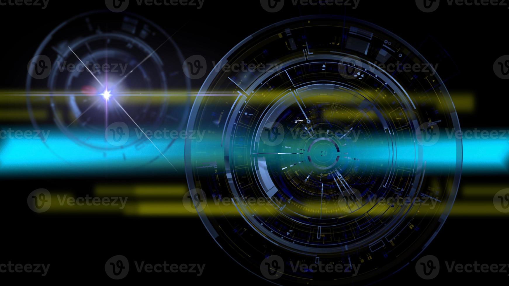 Block chain network concept 3d technology, background made of circle lines and particles. 3D rendering. photo